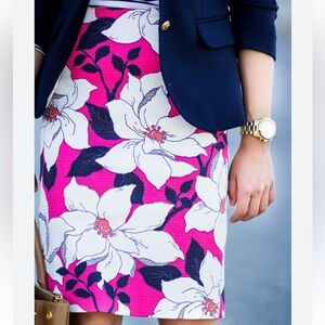 Ann Taylor Hibiscus Pencil Skirt